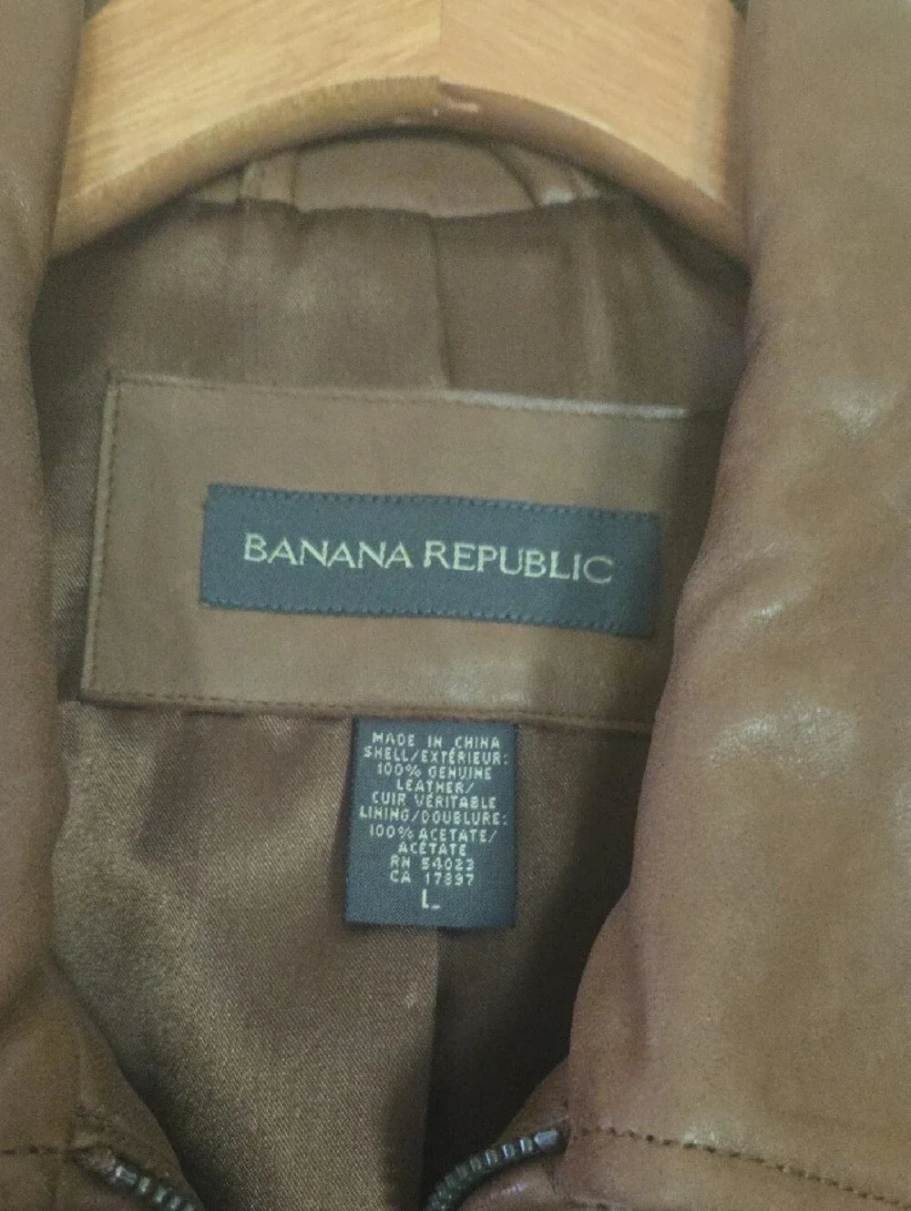 Banana Republic Men's Brown Leather Bomber Jacket